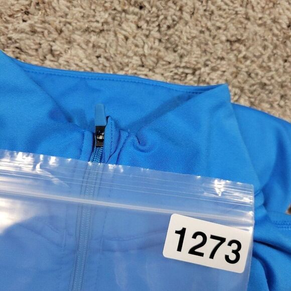 Nike Pro Pullover Women’s Small Blue Warm Just Do It 1/2 Zip Long Sleeve - Picture 8 of 8